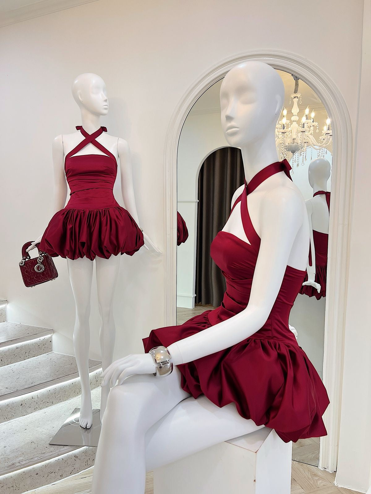 Rosetta Halter Bubble Mini Dress Avalabel