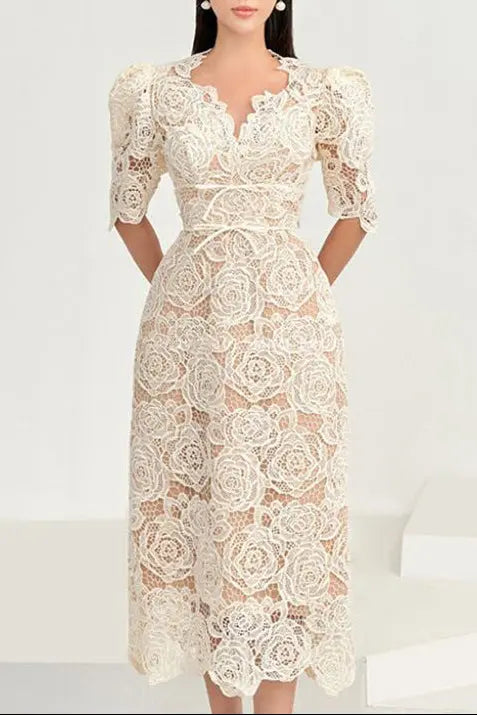 Martha Lace Midi Dress Avalabel