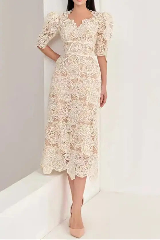 Martha Lace Midi Dress Avalabel
