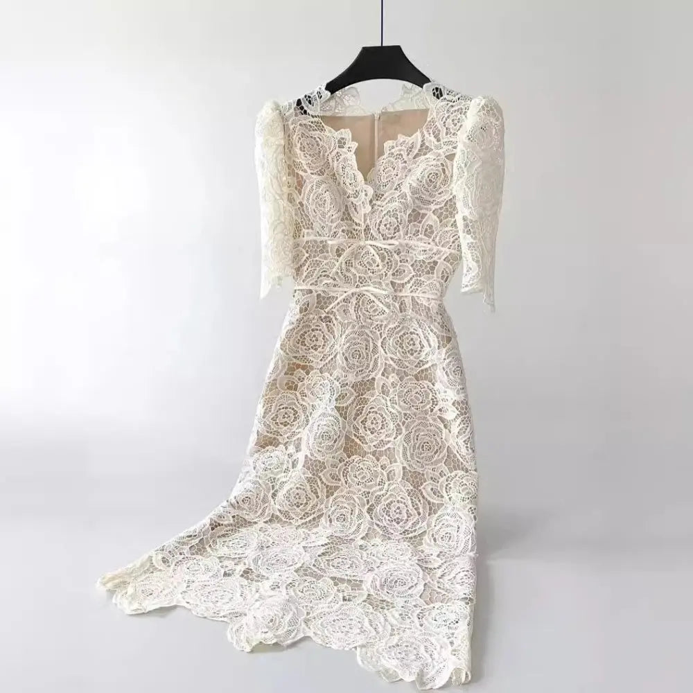 Martha Lace Midi Dress Avalabel