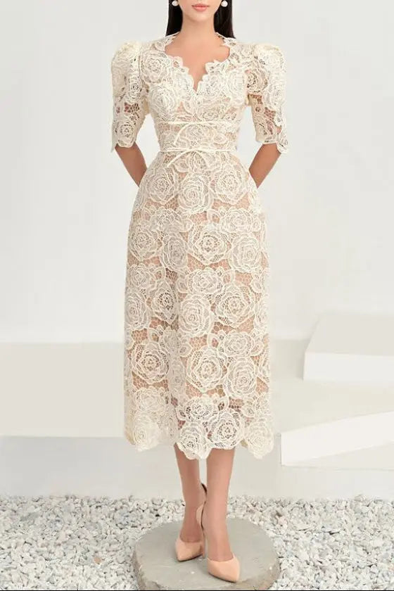 Martha Lace Midi Dress Avalabel