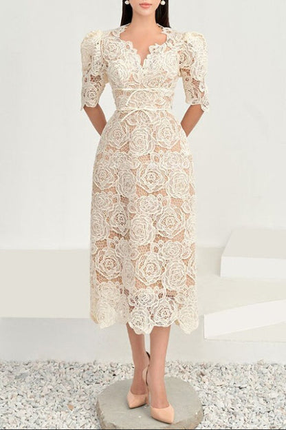 Martha Lace Midi Dress