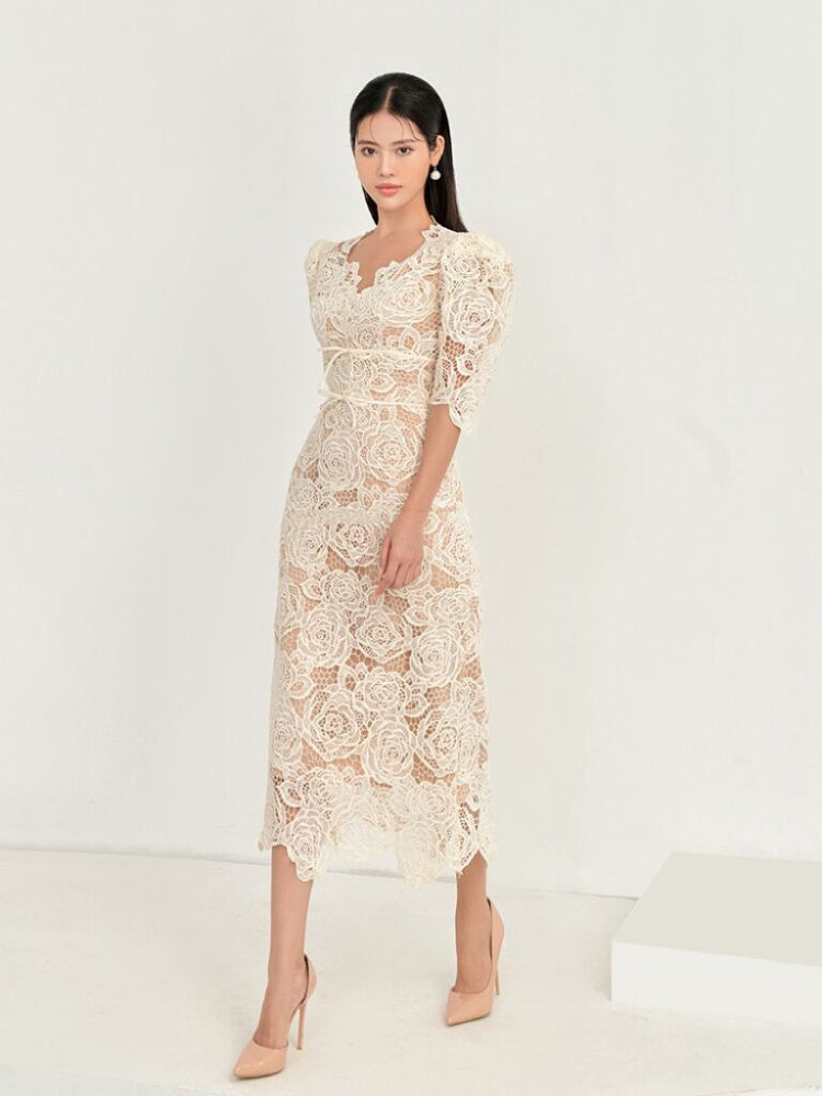 Martha Lace Midi Dress