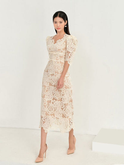 Martha Lace Midi Dress