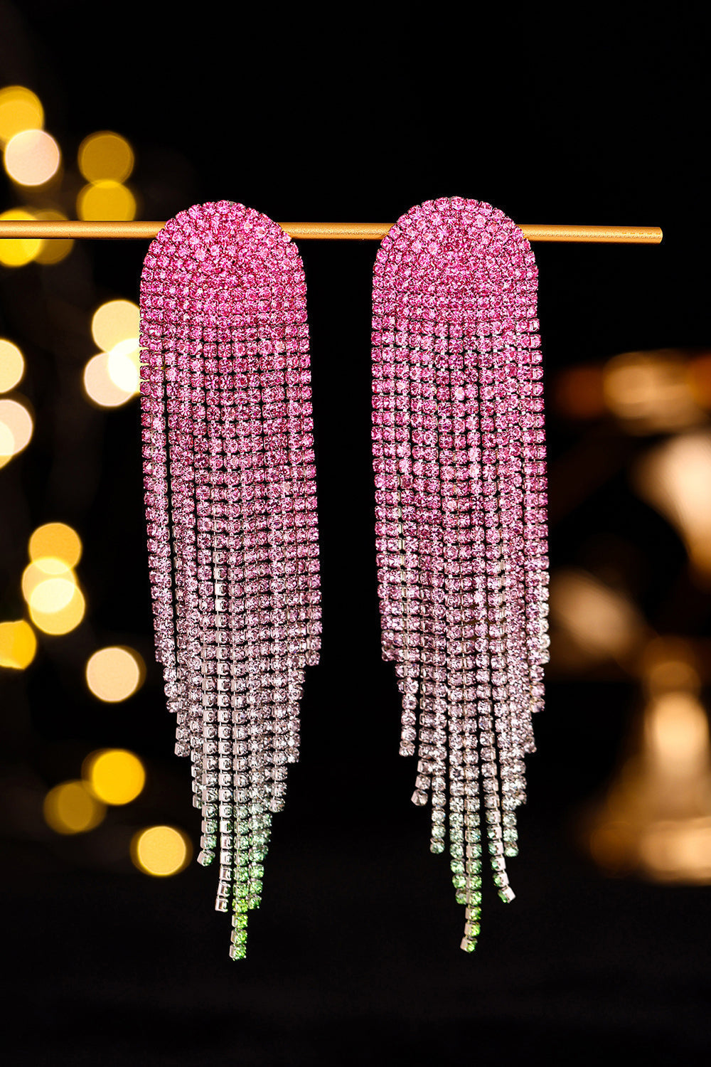 Red Heart Trendy Full Diamond Tassel Earrings Avalabel