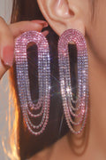Fashionable Gradient Color Tassel Large Earrings Avalabel