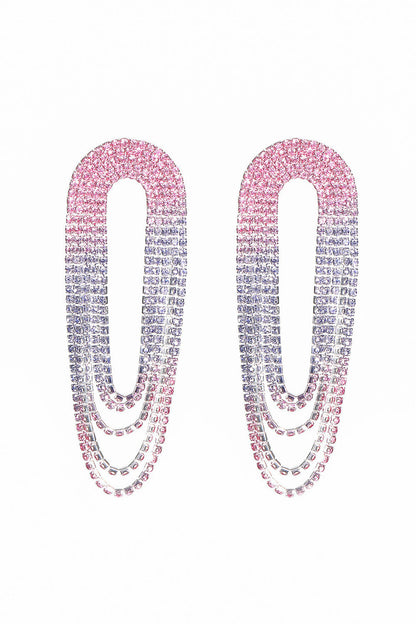 Fashionable Gradient Color Tassel Large Earrings Avalabel