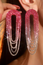 Fashionable Gradient Color Tassel Large Earrings Avalabel