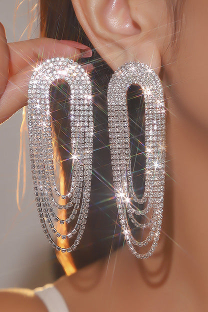 Fashionable Gradient Color Tassel Large Earrings Avalabel