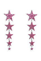 Fuchsia Five-Pointed Stars Prom Earrings Avalabel
