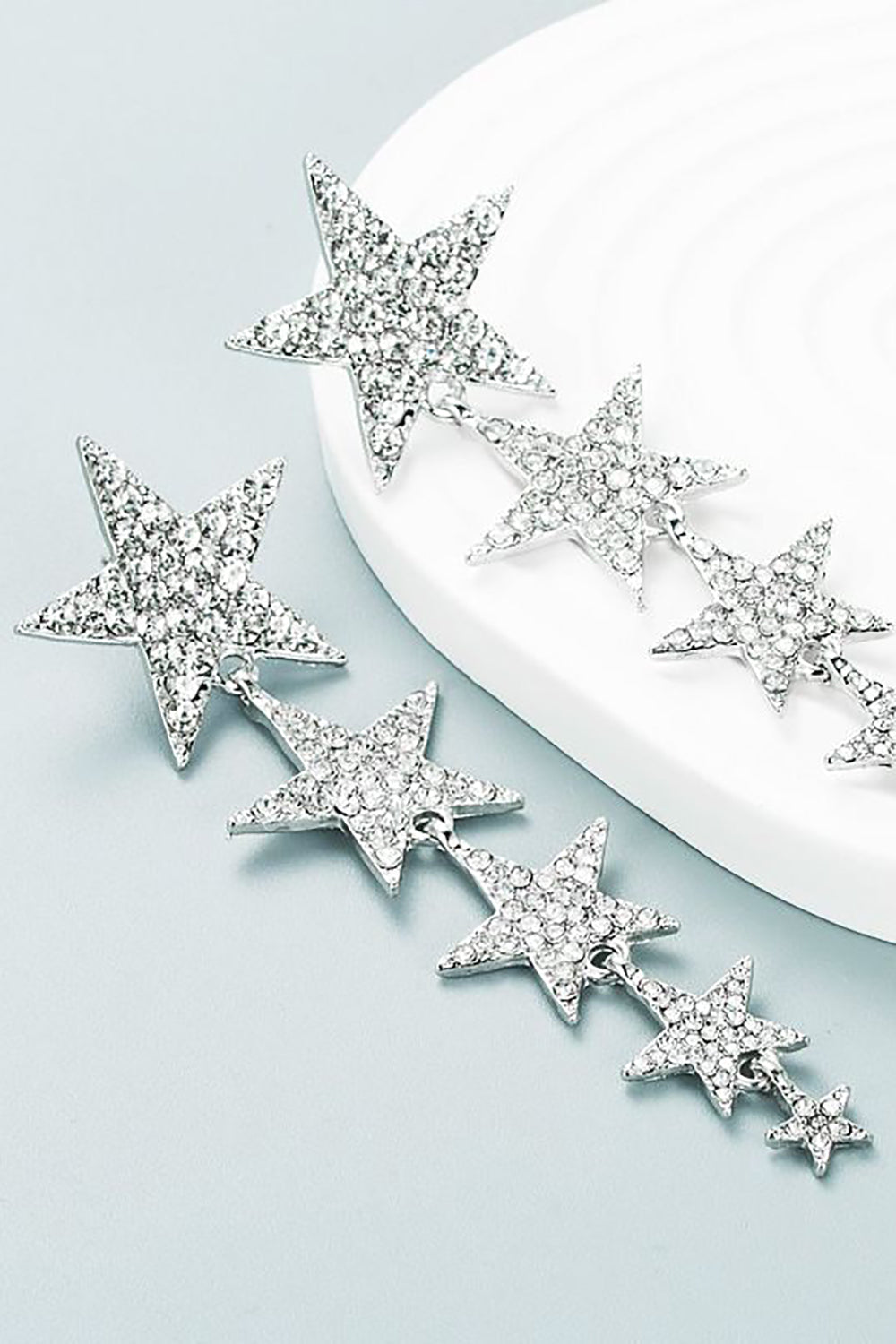 Fuchsia Five-Pointed Stars Prom Earrings Avalabel