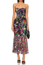 Butterfly Print Fishtail Wrap Maxi Dress Avalabel