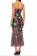 Butterfly Print Fishtail Wrap Maxi Dress Avalabel