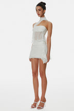 Cabau Chiffon Wrap Around Top - White Avalabel
