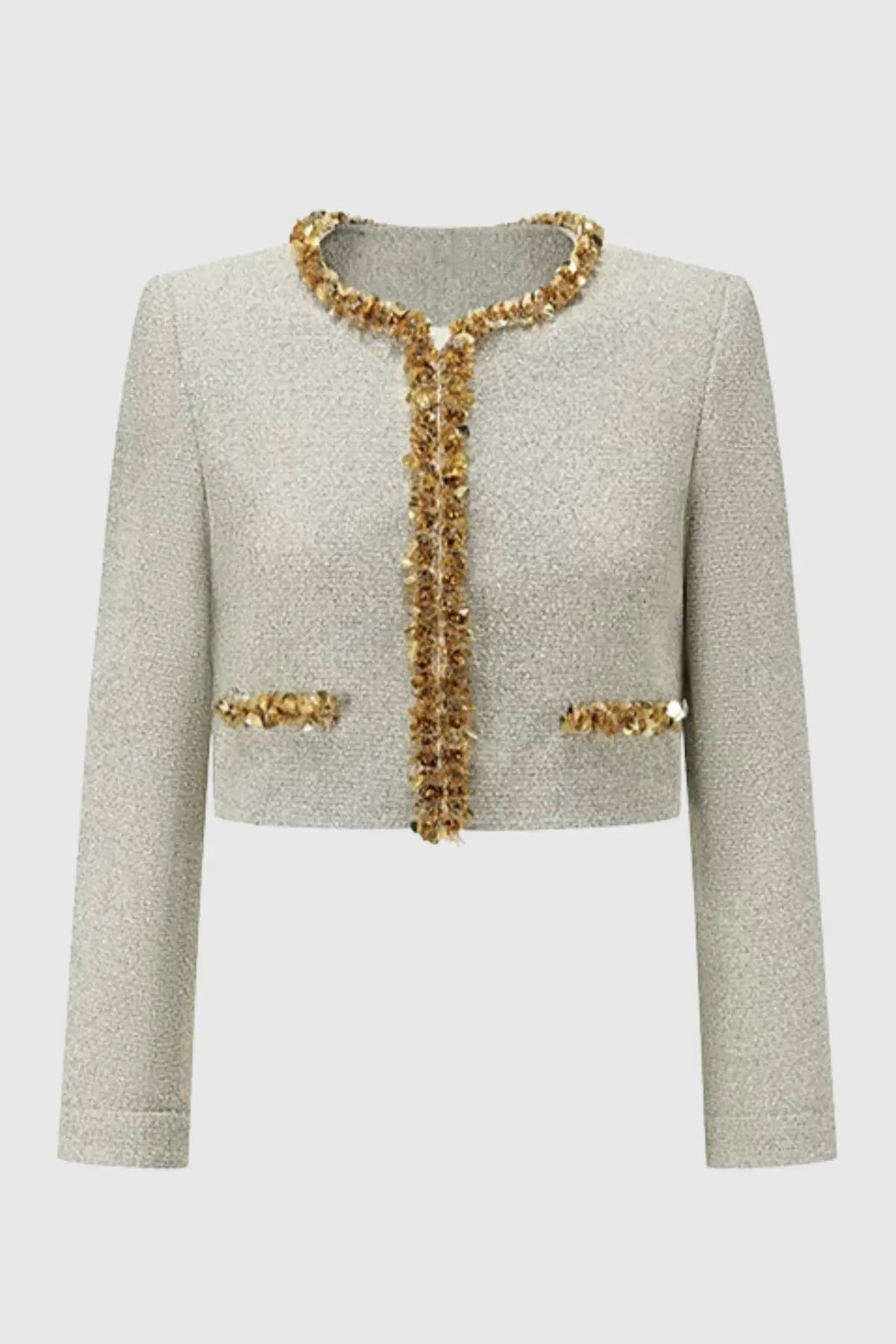 evangeline Sequin Jacket in apricot Avalabel