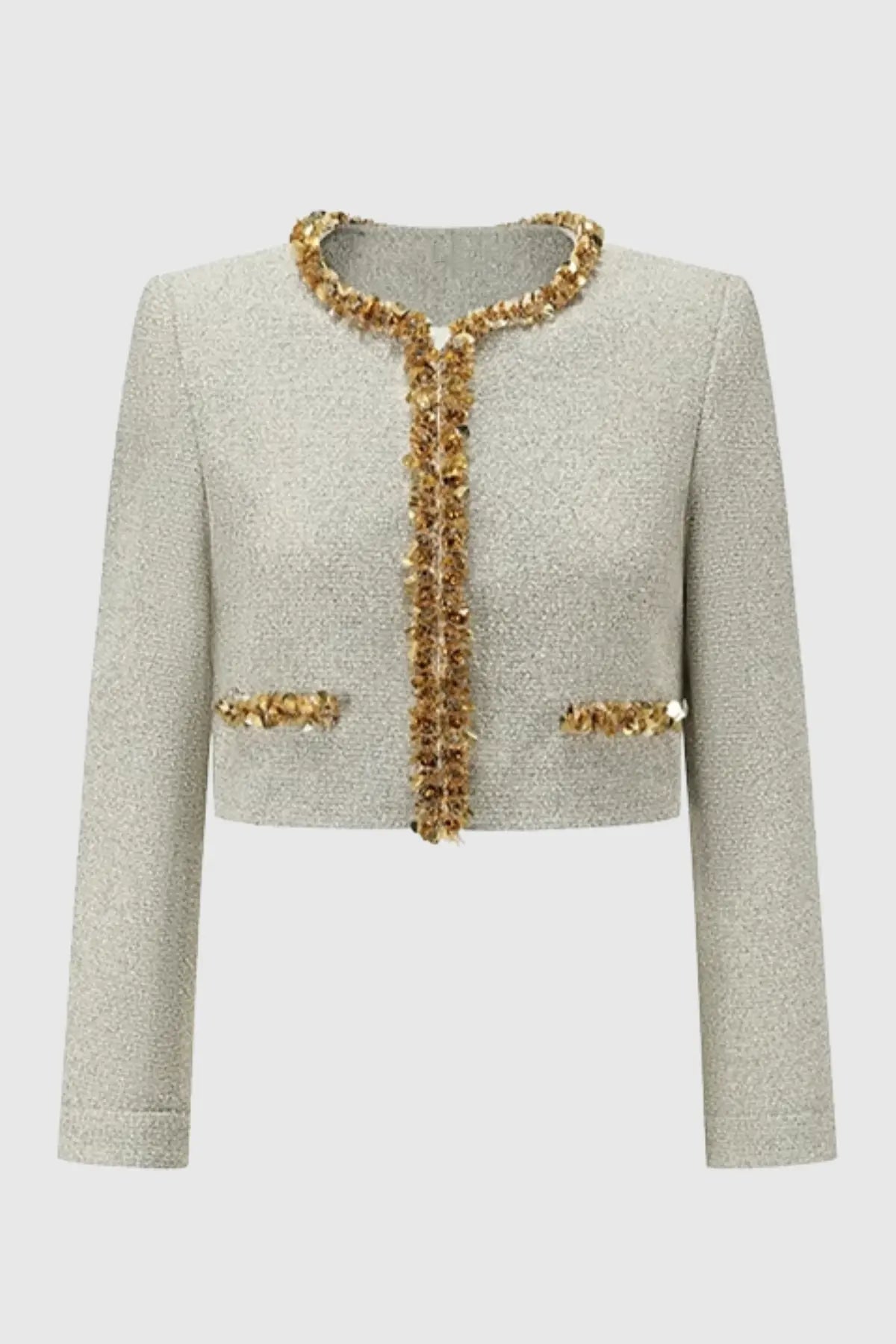 evangeline Sequin Jacket in apricot Avalabel
