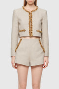 evangeline Sequin Jacket in apricot Avalabel
