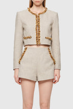 evangeline Sequin Jacket in apricot Avalabel