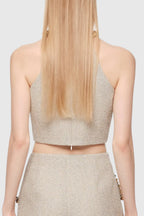 evangeline Sequin Top in apricot Avalabel