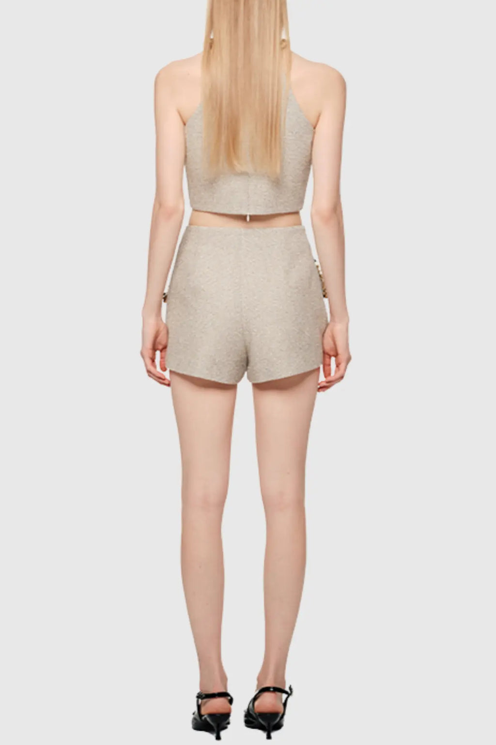 evangeline Sequin Top in apricot Avalabel