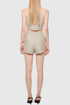 evangeline Sequin Top in apricot Avalabel