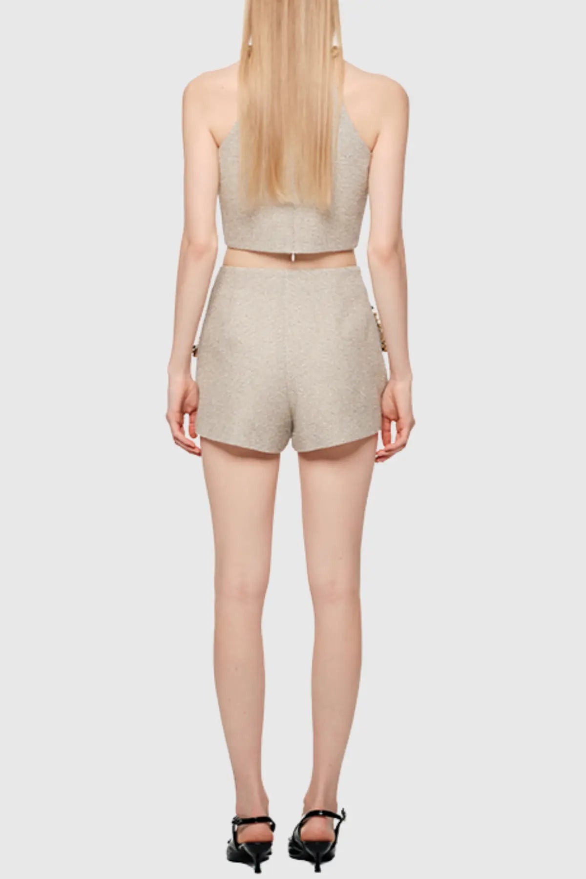 evangeline Sequin Top in apricot Avalabel