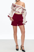 Camille Single Shoulder Ruffle Pants Set Avalabel