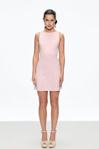 Bernice Pearl Bow Backless Mini Dress in Pink Avalabel