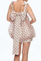 jennifer Dot Grid Bow Mini Dress Avalabel