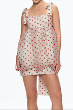 jennifer Dot Grid Bow Mini Dress Avalabel