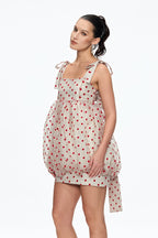 jennifer Dot Grid Bow Mini Dress Avalabel