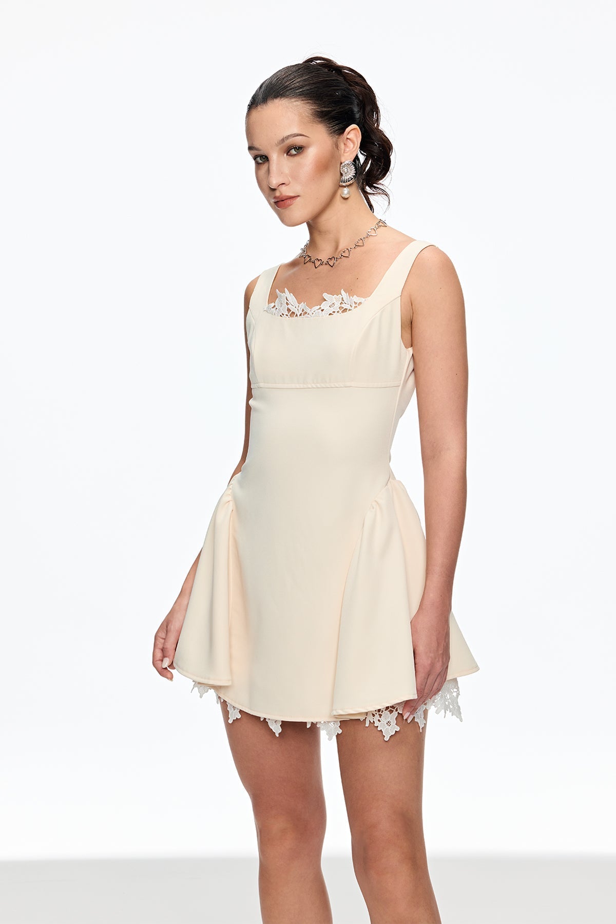 Lorraine Sleeveless Mini Dress In Apricot Avalabel