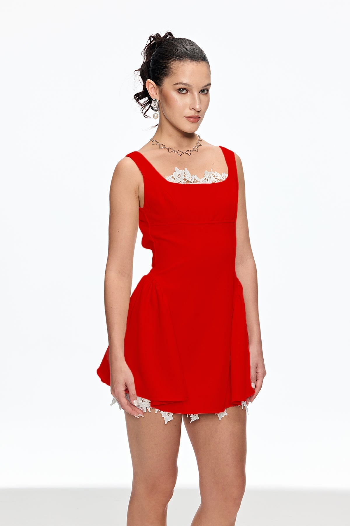 Lorraine Sleeveless Mini Dress In Red Avalabel