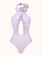 Cally Halterneck Swimwear Two Piece Set In Lilac Avalabel