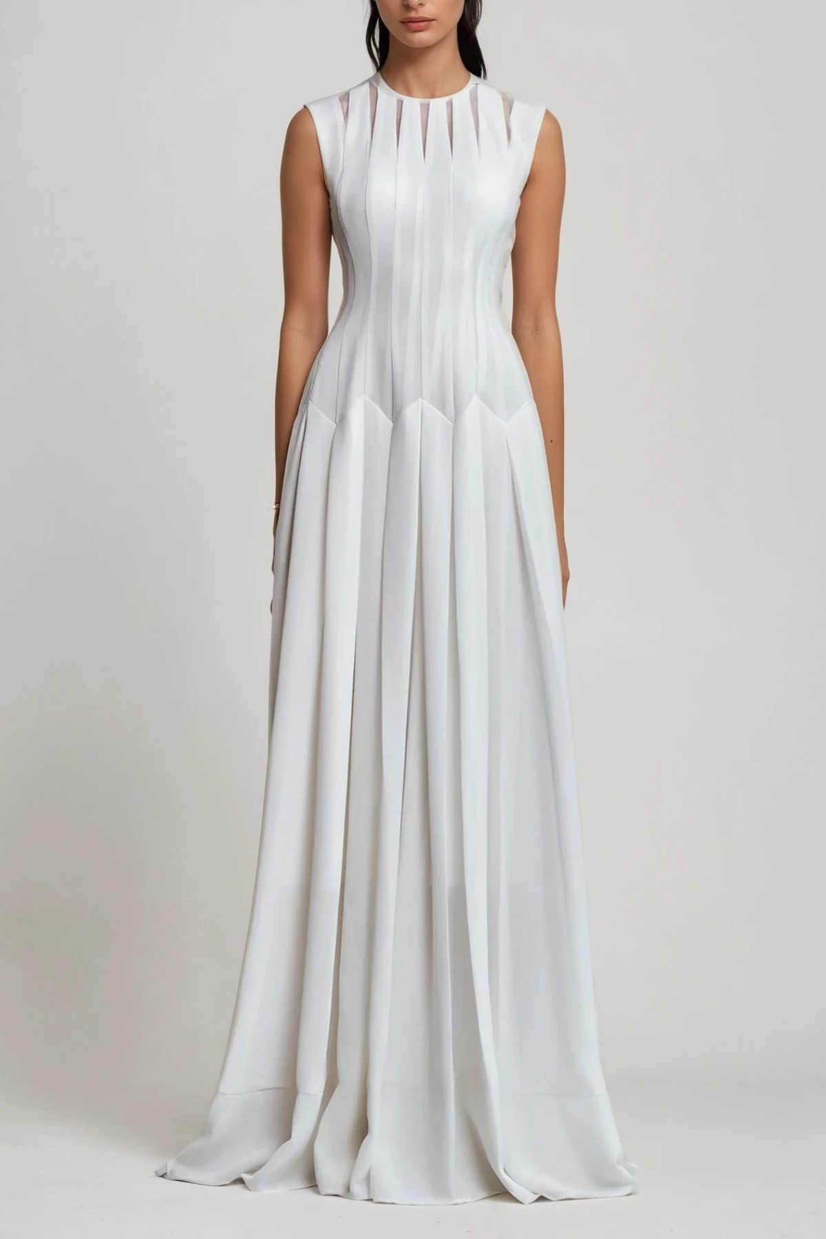 Joyce Ruch Ruffle Sleeveless Maxi Dress Avalabel
