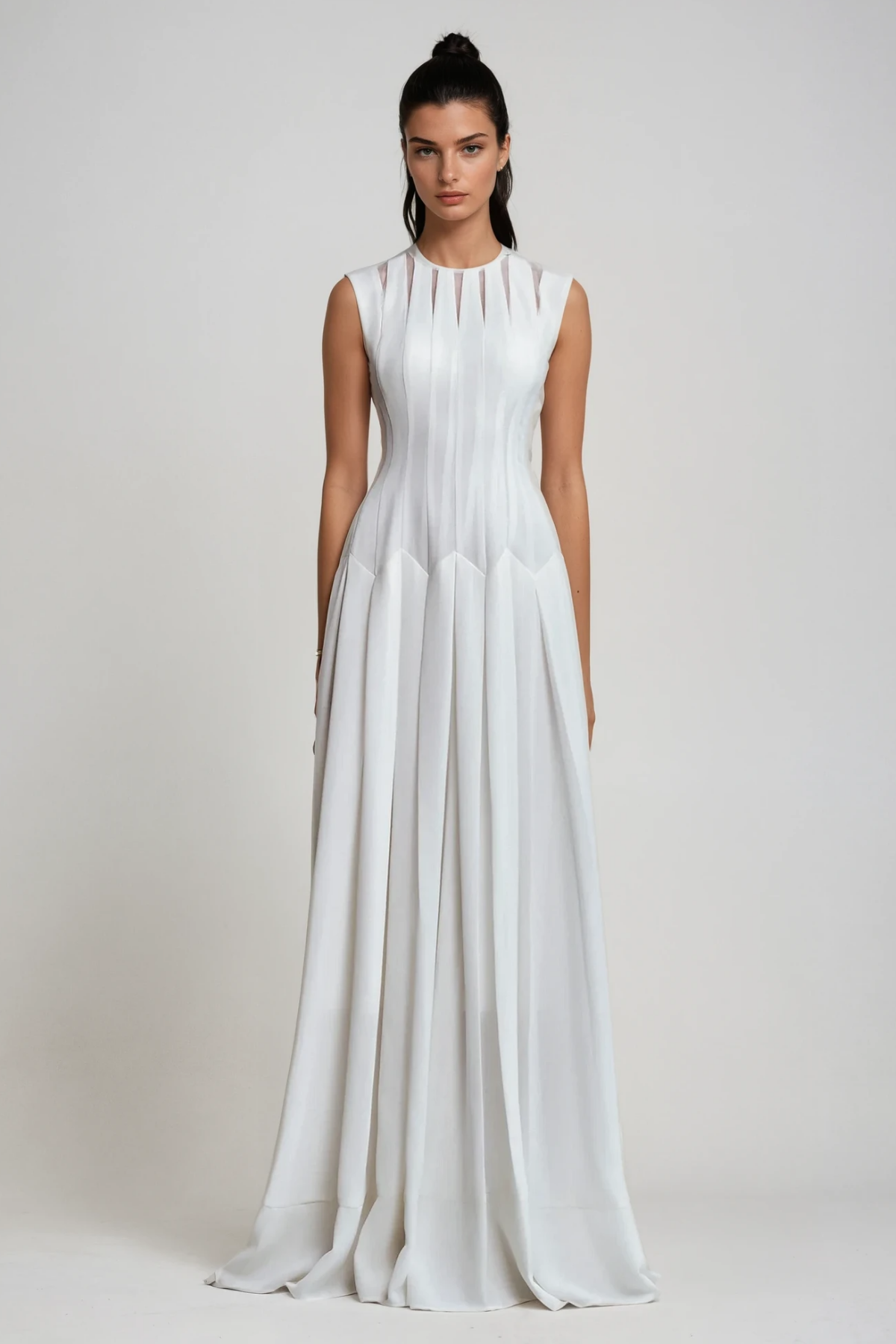 Joyce Ruch Ruffle Sleeveless Maxi Dress Avalabel