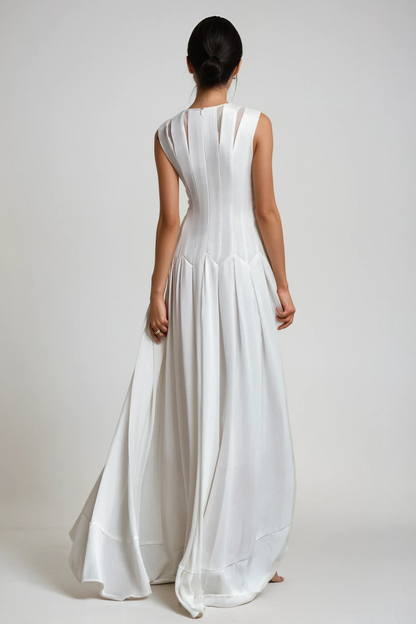 Joyce Ruch Ruffle Sleeveless Maxi Dress