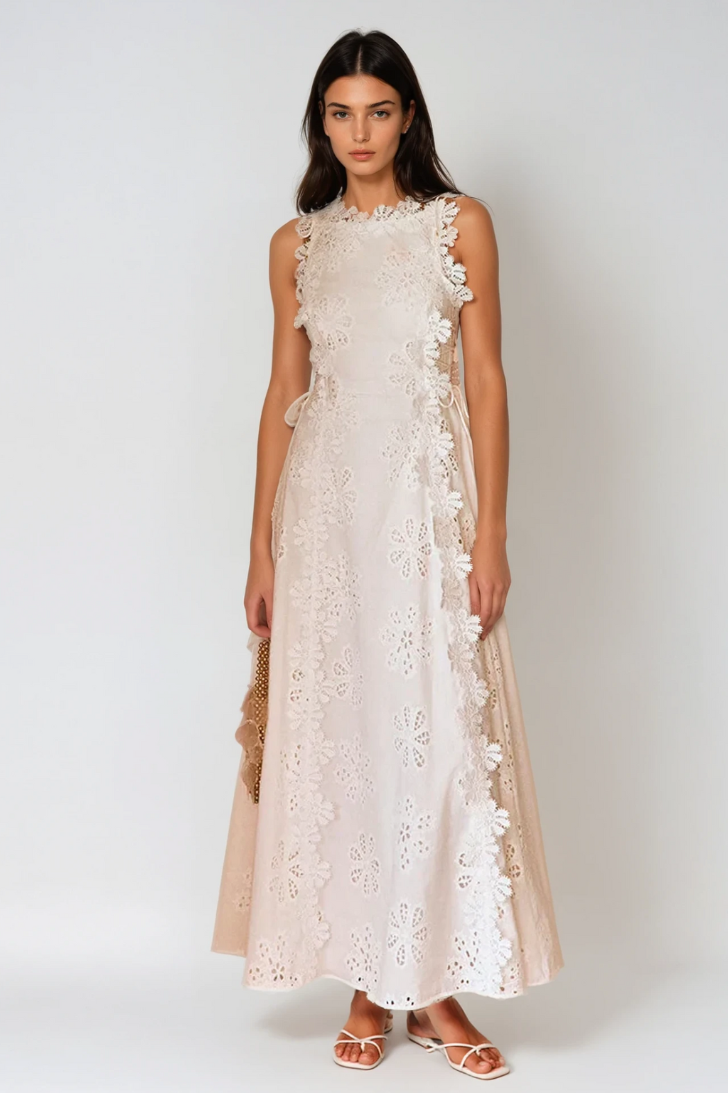 Kimberley Spaghetti Embroidered Maxi Dress Avalabel