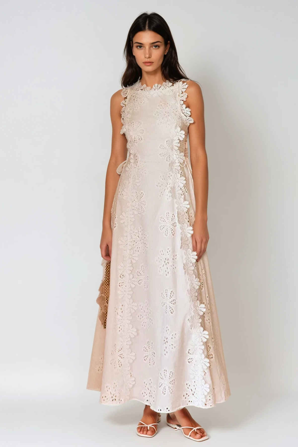 Kimberley Spaghetti Embroidered Maxi Dress Avalabel
