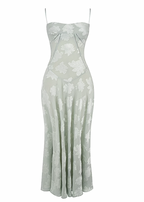 Floral Lace Back Maxi Dress -White Avalabel