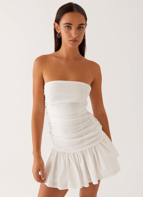 Carmel Mini Dress - White Avalabel