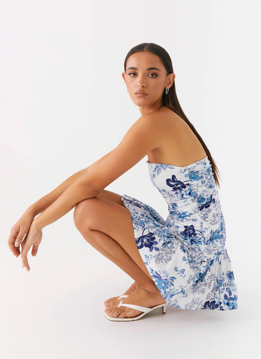 Carmel Mini Dress - Serene Sky Floral Avalabel