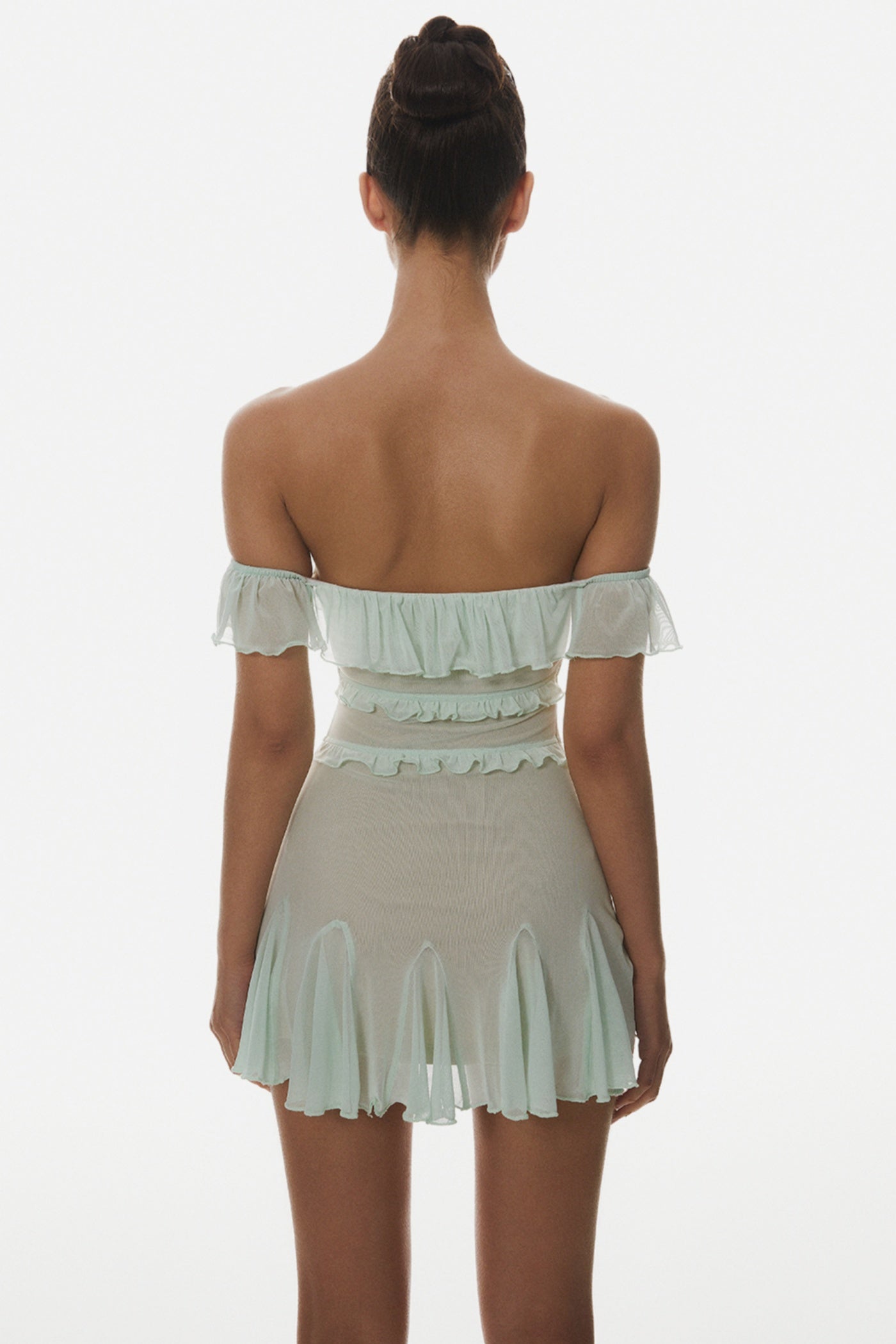 Charelle Off Shoulder Ruffle Mini Dress Avalabel