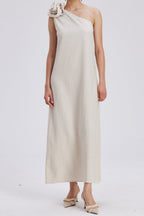 Charlotta Flower One Shoulder Maxi Dress Avalabel