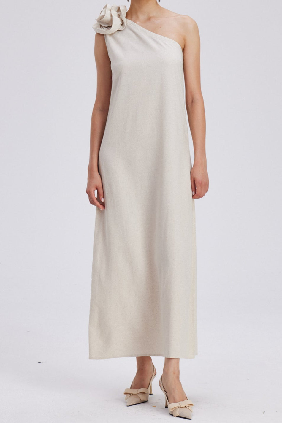 Charlotta Flower One Shoulder Maxi Dress Avalabel