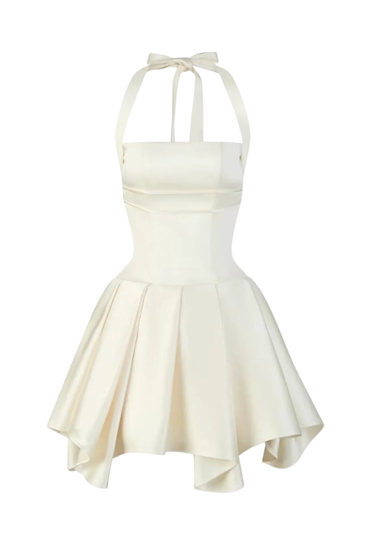 Charnelle Halter Silky Mini Dress - White Avalabel