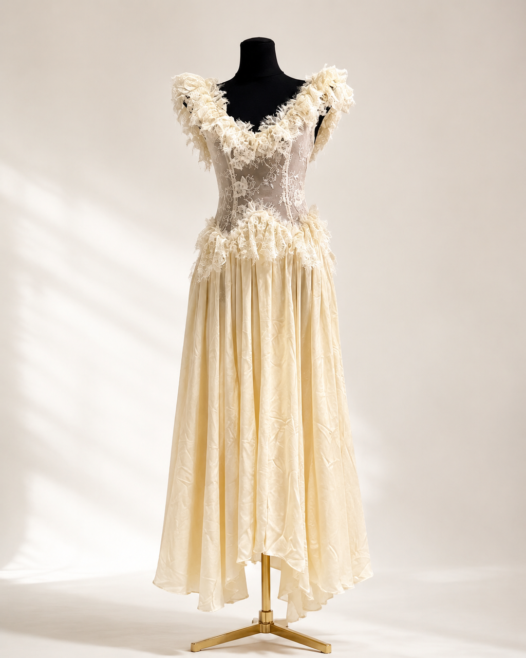 Off Shoulder 3D Floral Lace Corset Chiffon Maxi Dress poava
