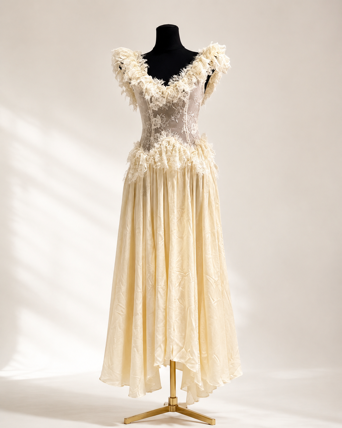 Off Shoulder 3D Floral Lace Corset Chiffon Maxi Dress poava