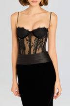Lace Corset Velvet Maxi Dress Avalabel