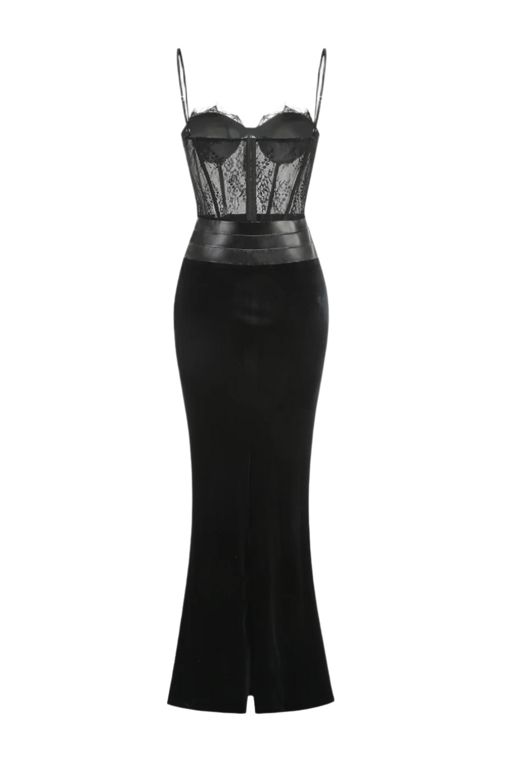 Lace Corset Velvet Maxi Dress Avalabel